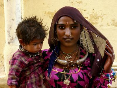 Mother and son, Pushkar.
