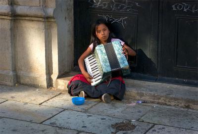 Playing the accordion, Oaxaca.