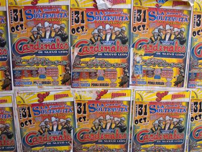 Posters for the band Cardenales, Oaxaca.