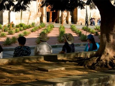 Outside Santo Domino Church, Oaxaca.