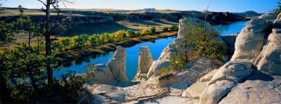 White Cliffs, broken arch above Missouri River, Montana.