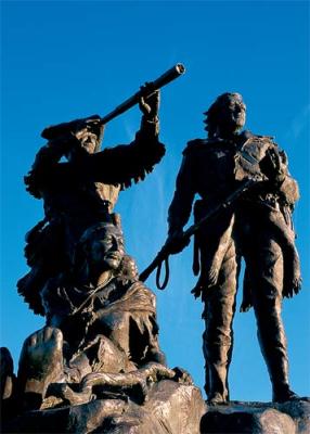 Statue of Lewis, Clark, and Sacajewa, Ft. Benton, Montana.