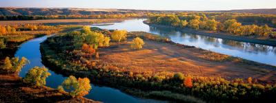 Confluence of the Missouri (right), and the Marias (upper left) Rivers, Montana.