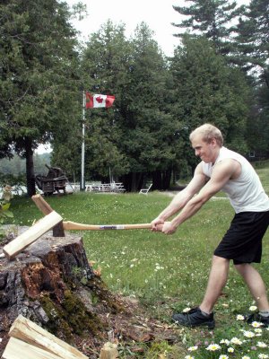 My Buddy Splitting Firewood