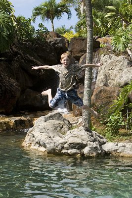 Jake Jumps into Lagoon Pool