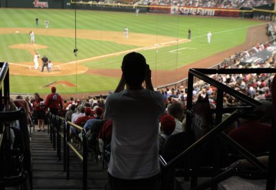 Photographing Joe photographing the game.