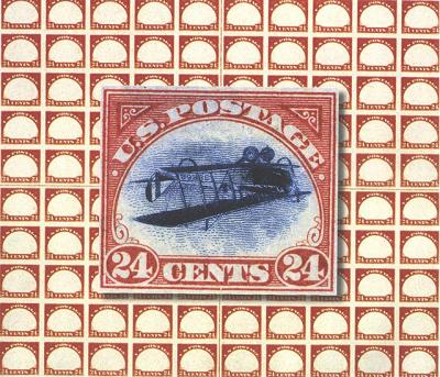 the inverted Jenny is a rare flawed print of the first US airmail stamp of 1918