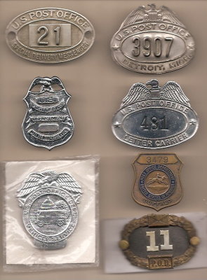 rare postal badges