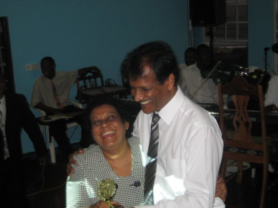 Auntie Alene accepting Granny's award for service to the SDA Church