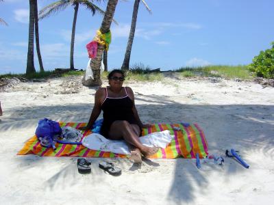 Mom relaxing on the beach