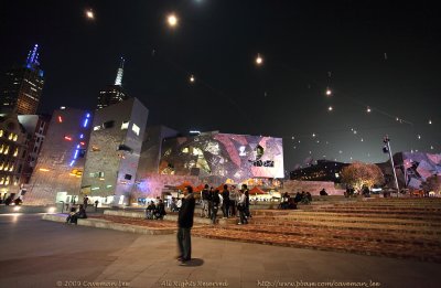 Federation Square at night