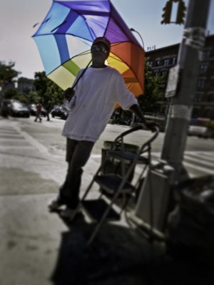 Security Guard With Umbrella #12624