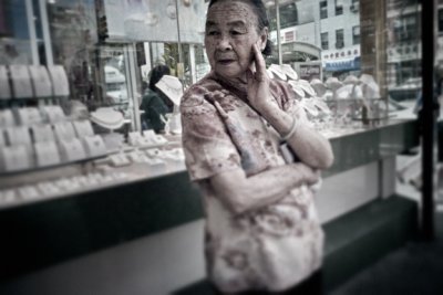Woman In Front Of Jewelry Store