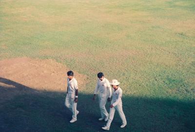 Pakistan players walk in