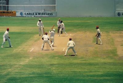 Cricket Hooper whipped for four through midwicket