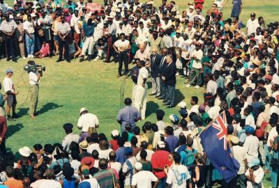 Michael Holding with Courtney Walsh