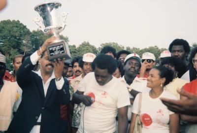 Displaying the Cricket Trophy