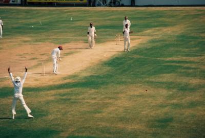 Clean bowled by Kapil Dev