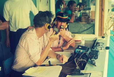 Cricket Commentators Christopher Martin- Jenkins and Geoffery Boycott