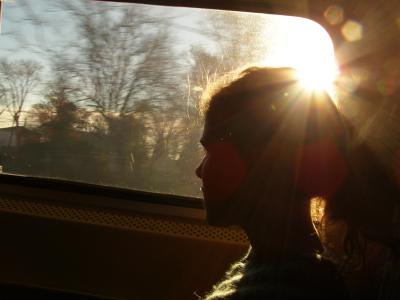 Sunrise on the train to NY