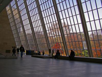 Architectual Window with Fall Trees..metropolitan museum of art!