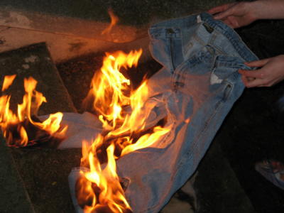 A lesson for all those of you who wear pants - stay away from Sam with a blowtorch