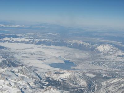 Flying over the Sierra Nevada range