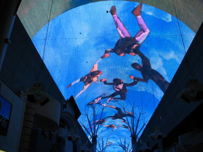 The Fremont experience - they project random animations onto the roof of the promenade