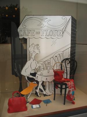 Window exhibits at the Hermes store