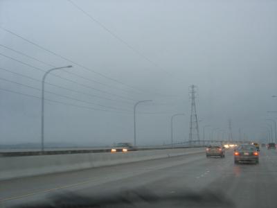 Driving on the San Mateo Bridge