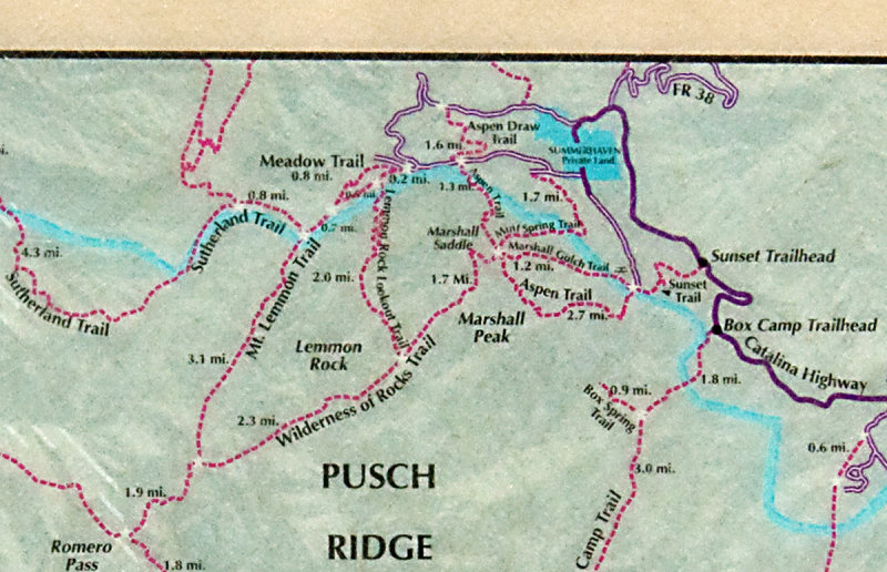 Pusch Ridge Trail Map