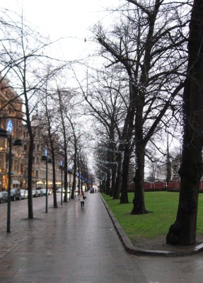 Another Rainy December View In The Centre Of Helsinki