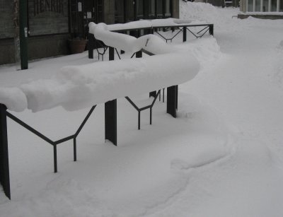 Terrace in winter - no guests!