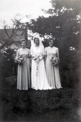 my Auntie Dot getting married my Auntie Irene on left and my Mum on right