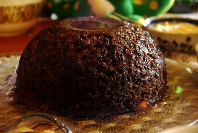 Yummy steamed christmas pudding cooked by Fane and served with Brandy sauce by Malcolm and cream definitely non-fattening