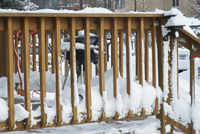 Porch Rail With Snow