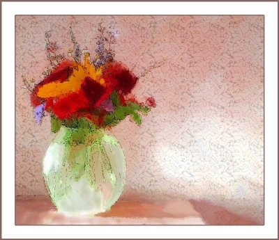 chef's flowers in vase
