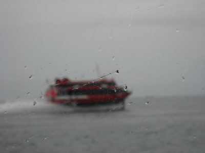 The Macau ferry speeding by.