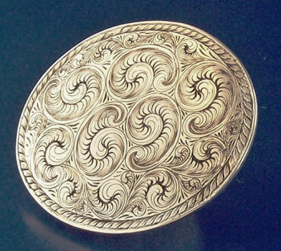 Large Oval Paisley Scroll Buckle No. 23