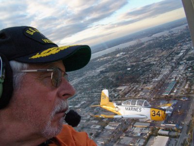 Photographer Jim in T-34 formation flight over Ft. Myers Fla.