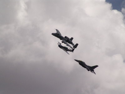 Charlotte Co. AirShow, Heritage Flight-A-10 Wart Hog, WWII P-51 and F-16