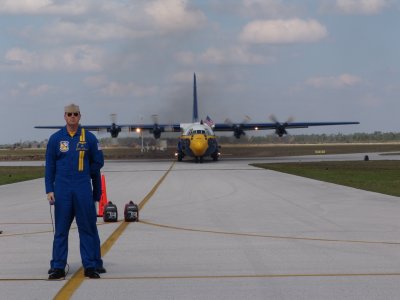 Blue Angels C-130 Fat Albert, Blue Angel pilot Lt. John Allison foreground