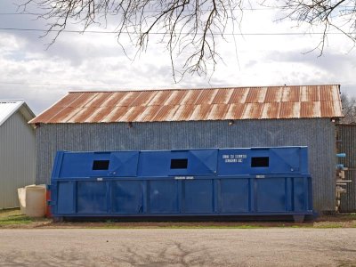 Painted trash bins