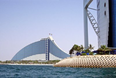 Jumeirah Beach Hotel from the Burg Al Arab, Dubai (1)
