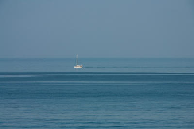 Blue sailboat