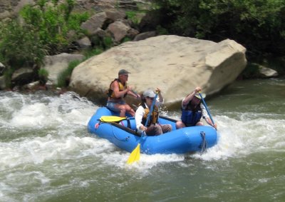 Larry Hazen, Laurie Light, and Pete Jackson on Cache Creek