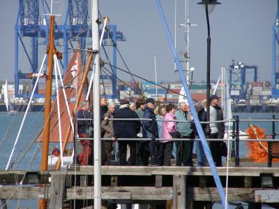 Guided Walking Tour Group on Harwich Pier