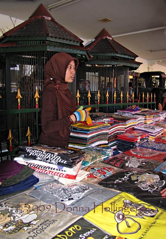 Outside the Mirota, Vending T shirts