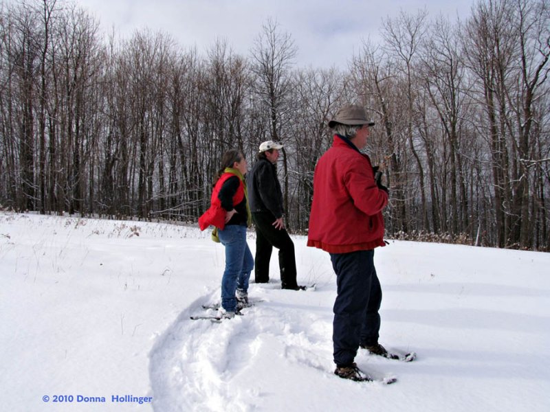 Peter, Anni and Michael, Snowshoeing