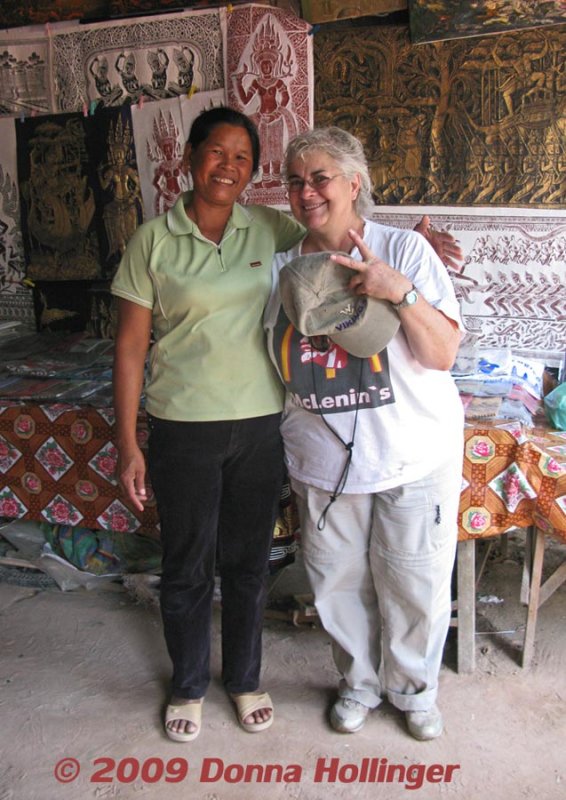 Carolyn and the Woman at Ta Prohm